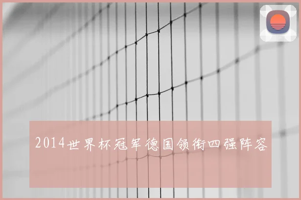2014世界杯冠军德国领衔四强阵容